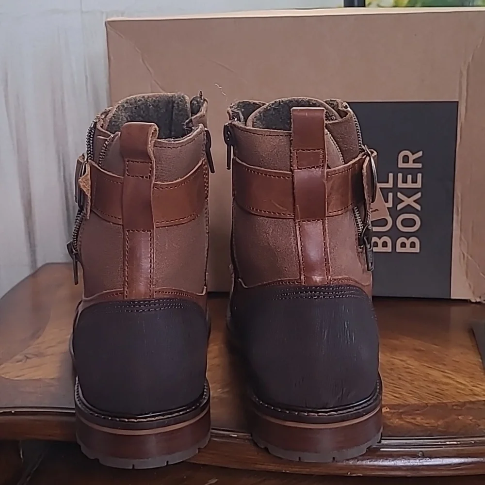 New in box! Bull Boxer 45 Mens 11.5 leather chukka lace up ankle boots cognac
